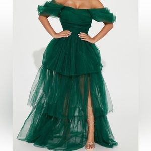 Petite Khloe Tulle Gown - Hunter